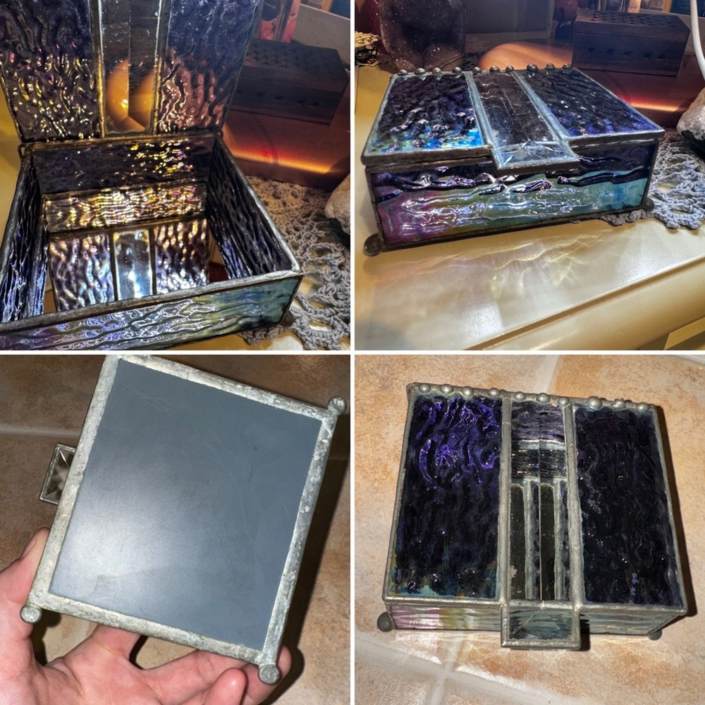 Iridescent Stained Glass Trinket Box✨ - Picture 3 of 16